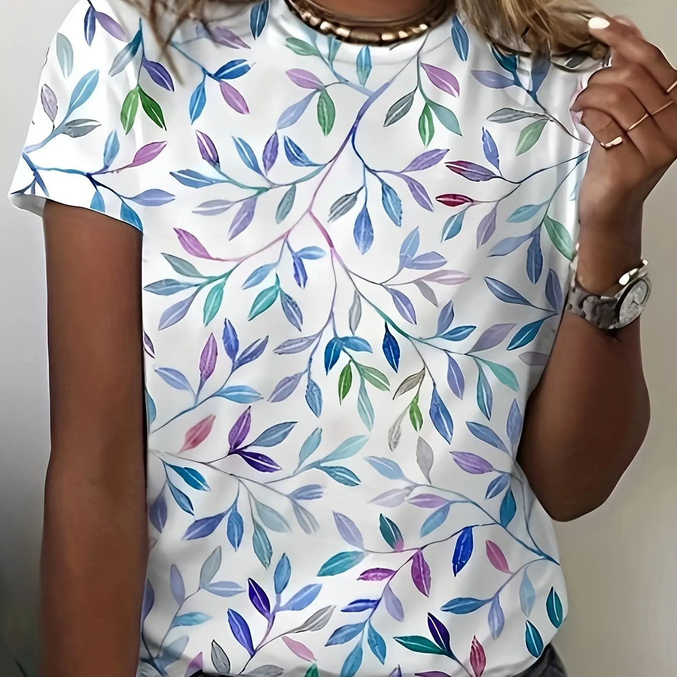 Elegant Floral Slim T-Shirt