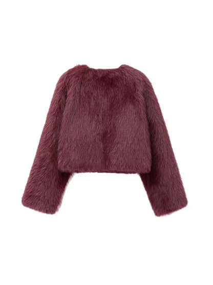 Plush Chic Cropped Faux Fur Jacket