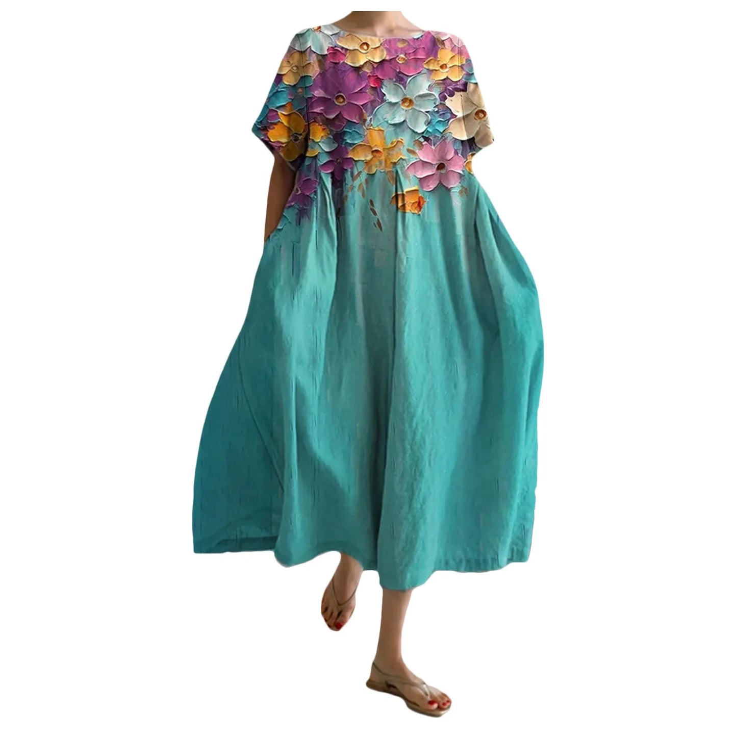 Boho Bloom Oversized Flowy Dress