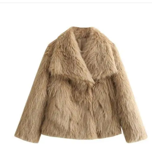 Fur Belle Turn-Down Collar Jacket