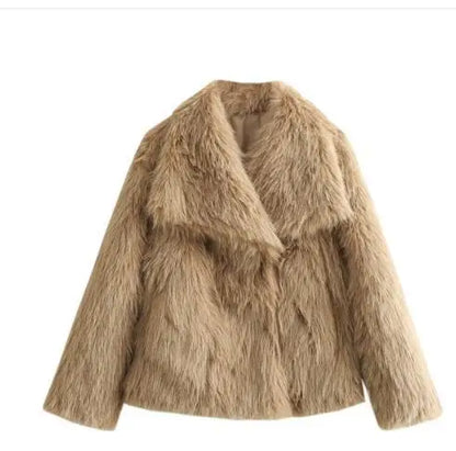 Fur Belle Turn-Down Collar Jacket