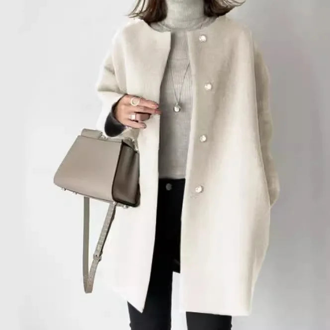 Retro Ease Button-Up Cardigan Coat