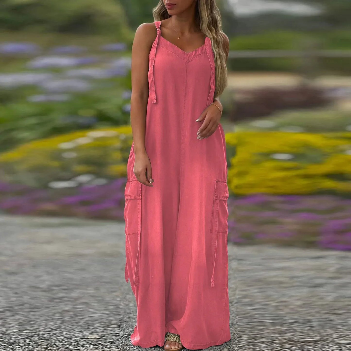 Effortless Charm V-Neck Jumpsuit