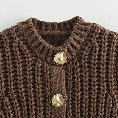 Cozy Chic Knitted Brown Vest