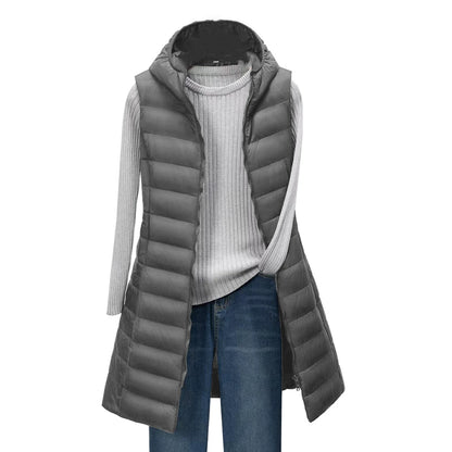 ThermaGlow Hooded Mid-Length Vest Coat