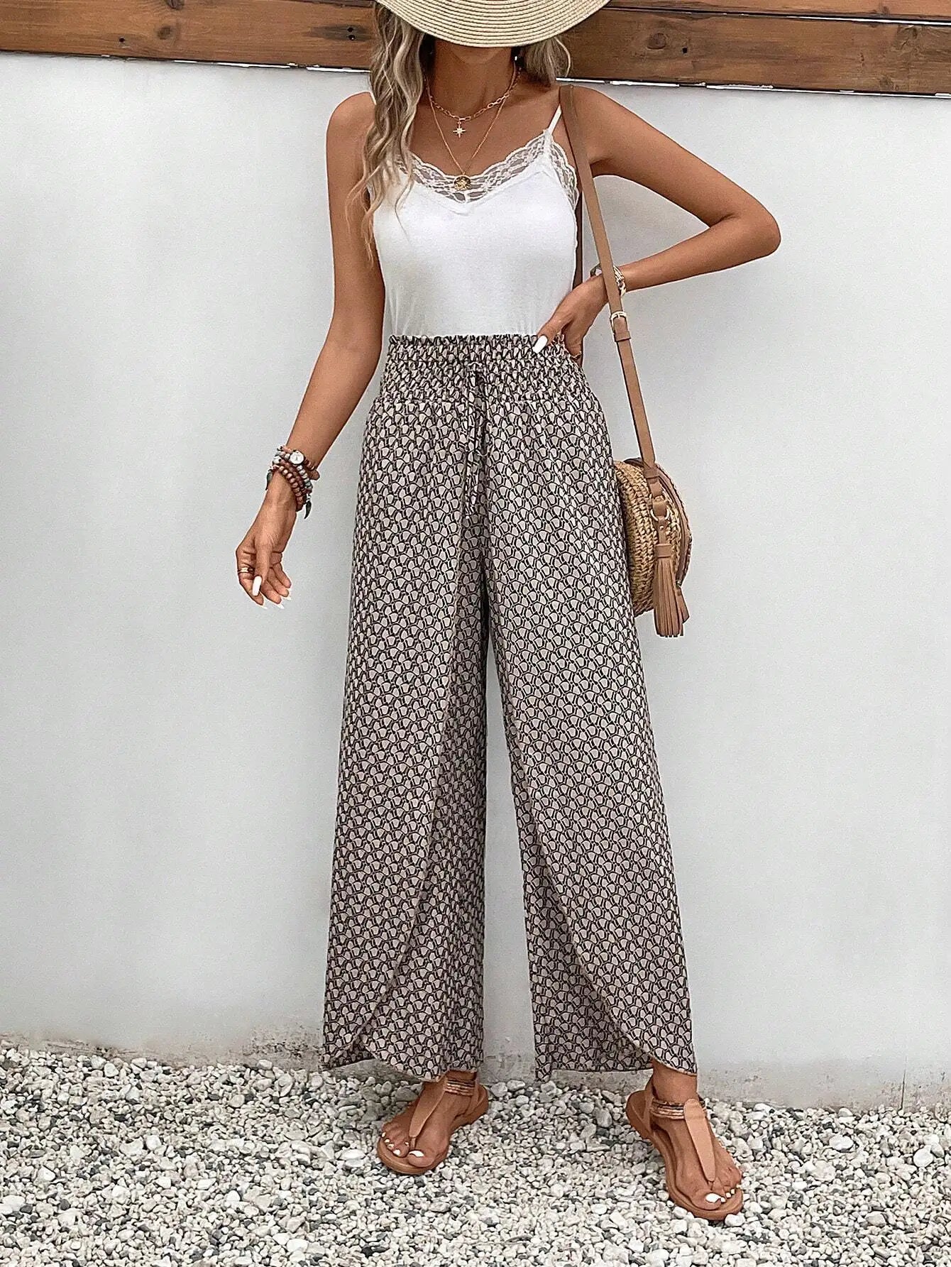 Petal Whisper Wide Leg Pants