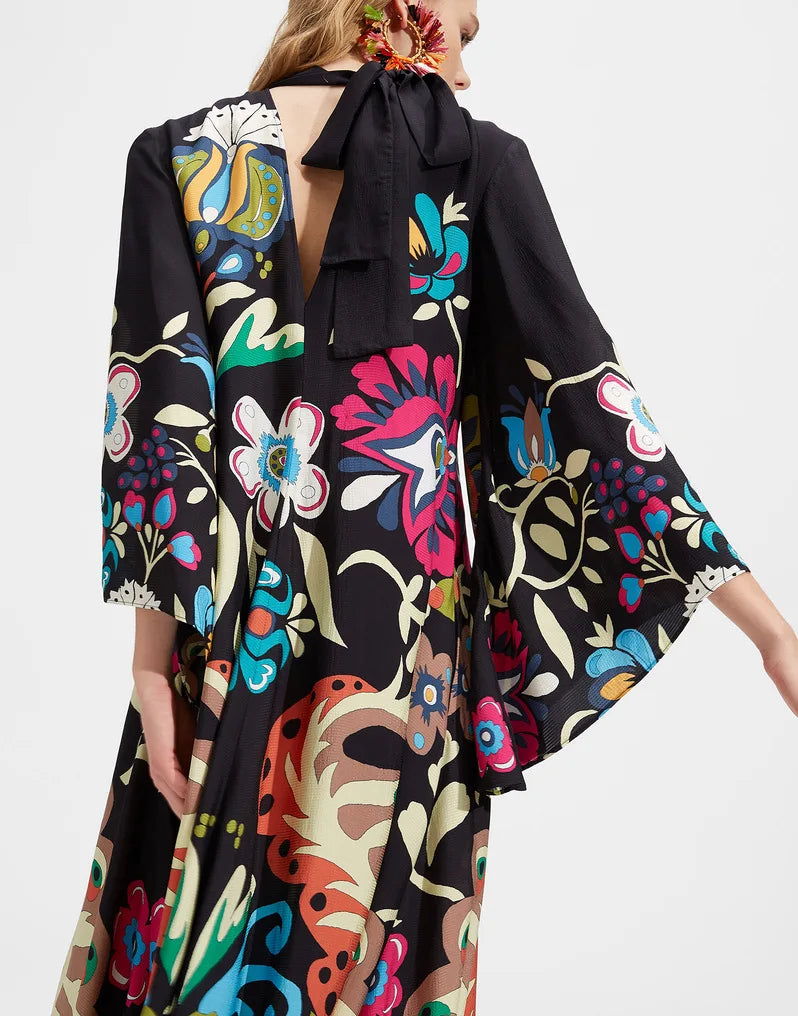 Vintage Muse Printed Maxi Dress