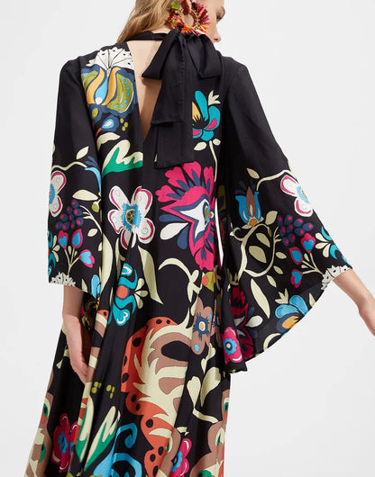 Vintage Muse Printed Maxi Dress