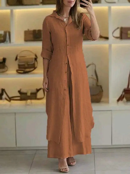 Grace Line Wide-Leg Pant Set