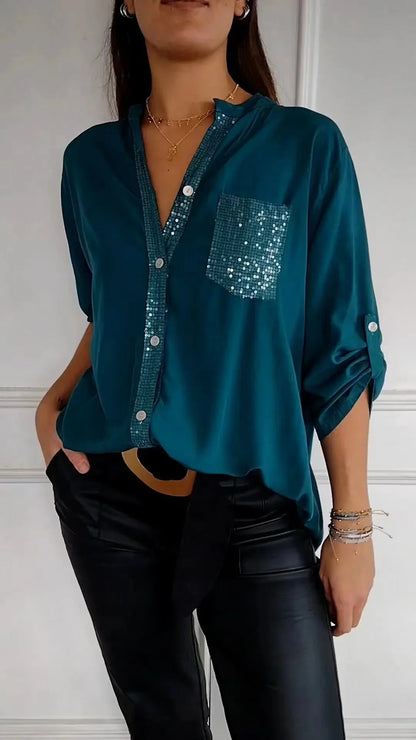 Sequin Beaded Vintage Shirt