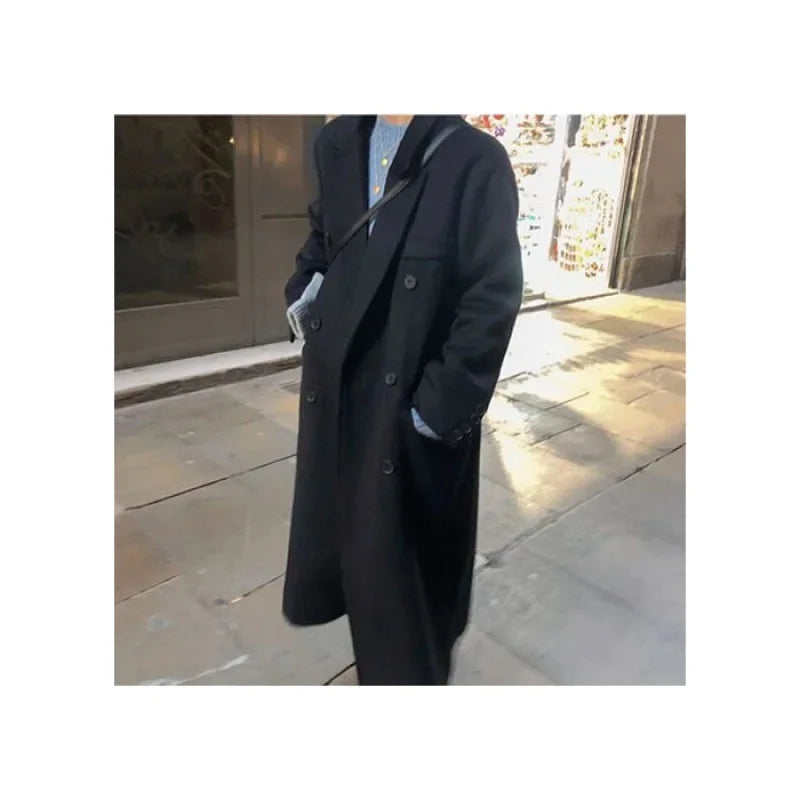 Double-Breasted Woolen Coat