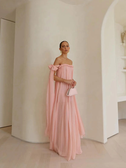 Braided Elegance Off-Shoulder Maxi