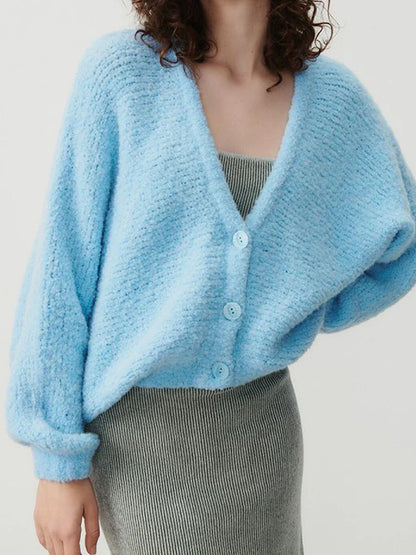 Cozy Vibe Fuzzy Button-Up Cardigan