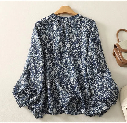 Blue & White Floral Lantern Shirt