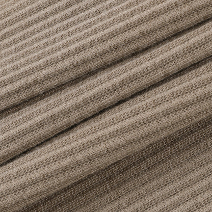 Beige Ribbed Knit Leggings