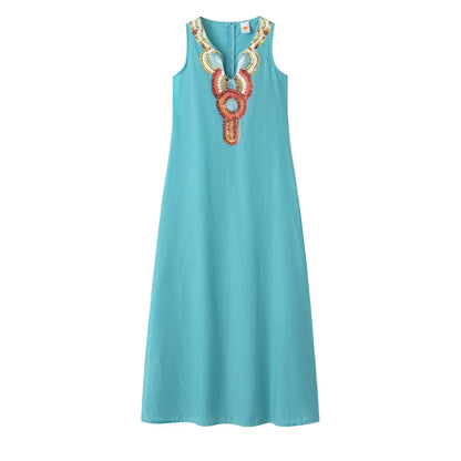 Cotton Slit Hem Boho Dress
