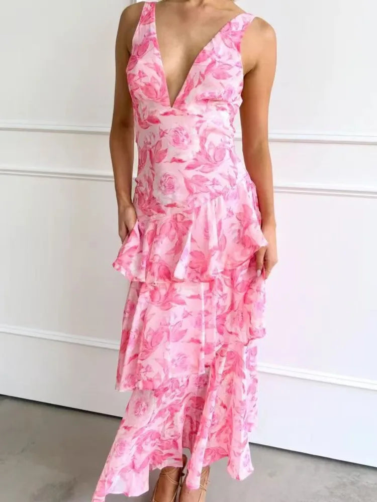 Breezy Halter Neck Ruffle Beach Dress