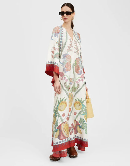 Vintage Muse Printed Maxi Dress