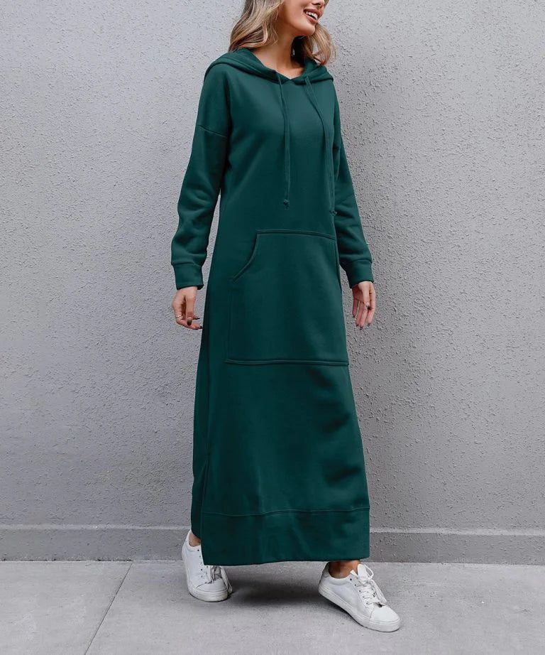 Hooded Sweater Dress with Pockets
