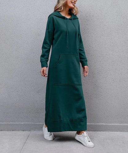 Hooded Sweater Dress with Pockets