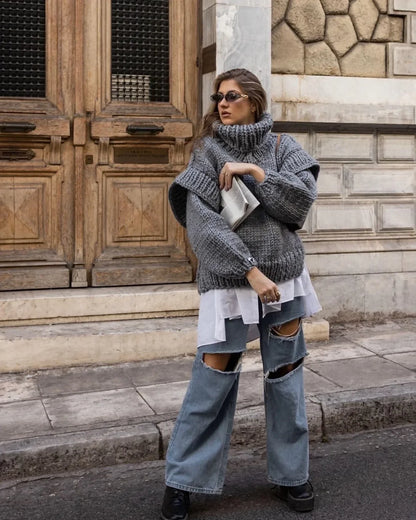 SnugCharm Oversized Winter Knit Sweater