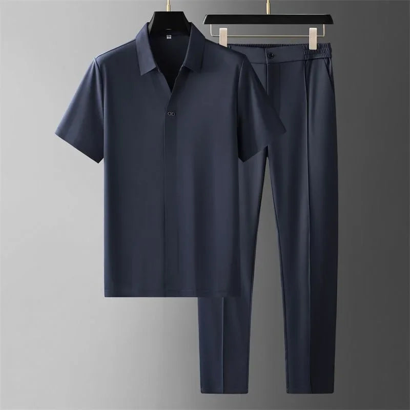 Ice Silk T-Shirt & Pants Set