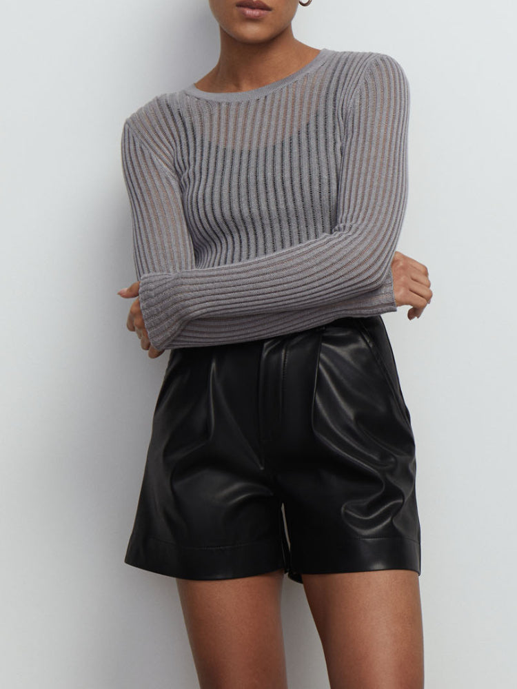 Luxe Sheer Striped Mesh Party Top