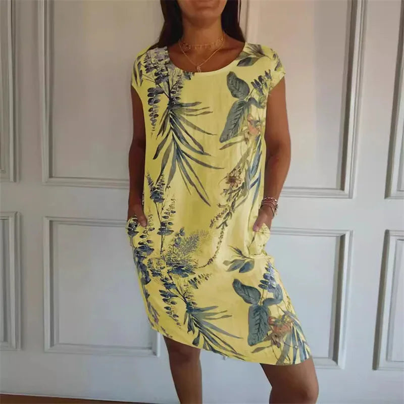 Effortless Printed Knee-Length Dress