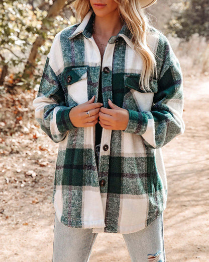 Cozy Plaid Button-Up Shacket