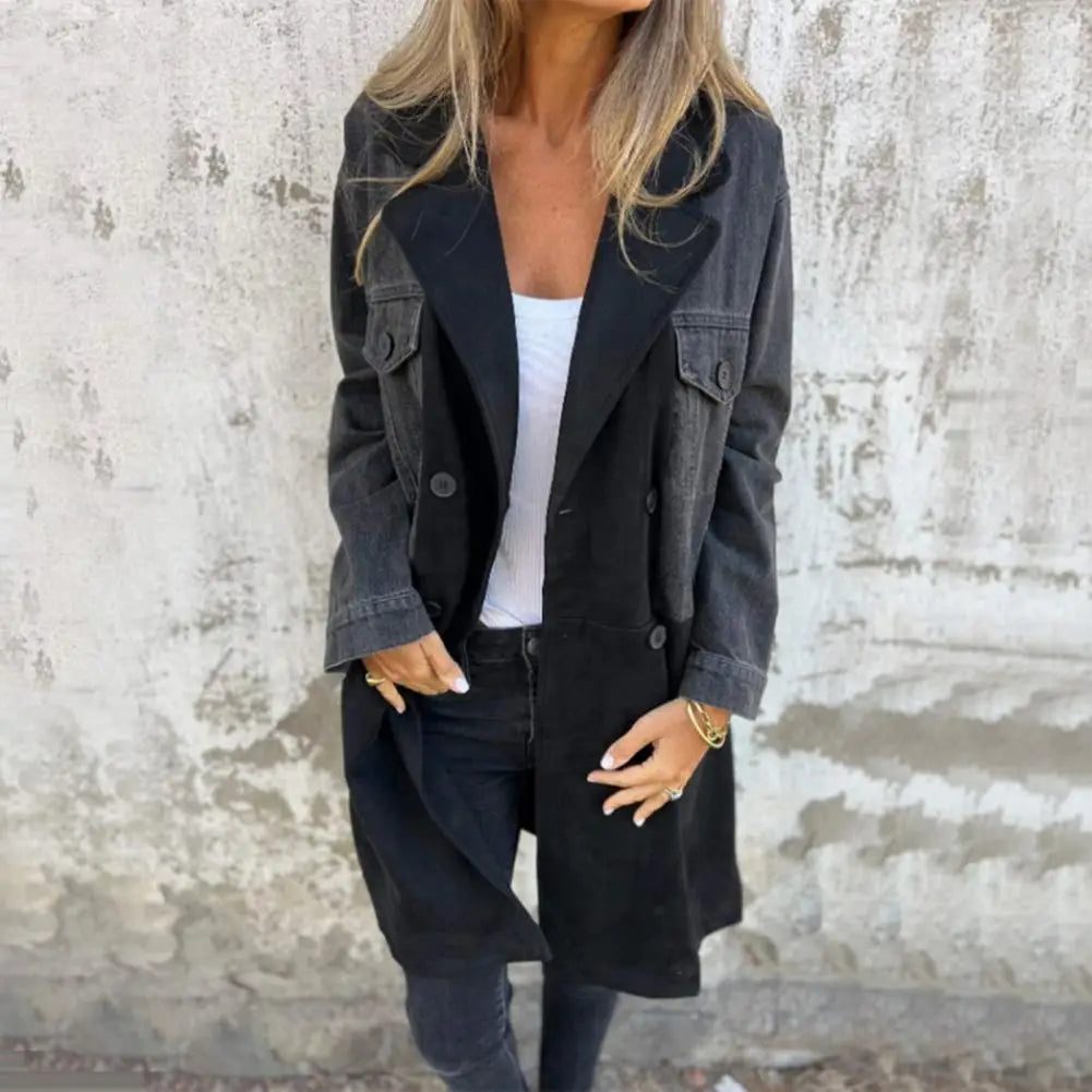 Color block Patchwork Denim Coat