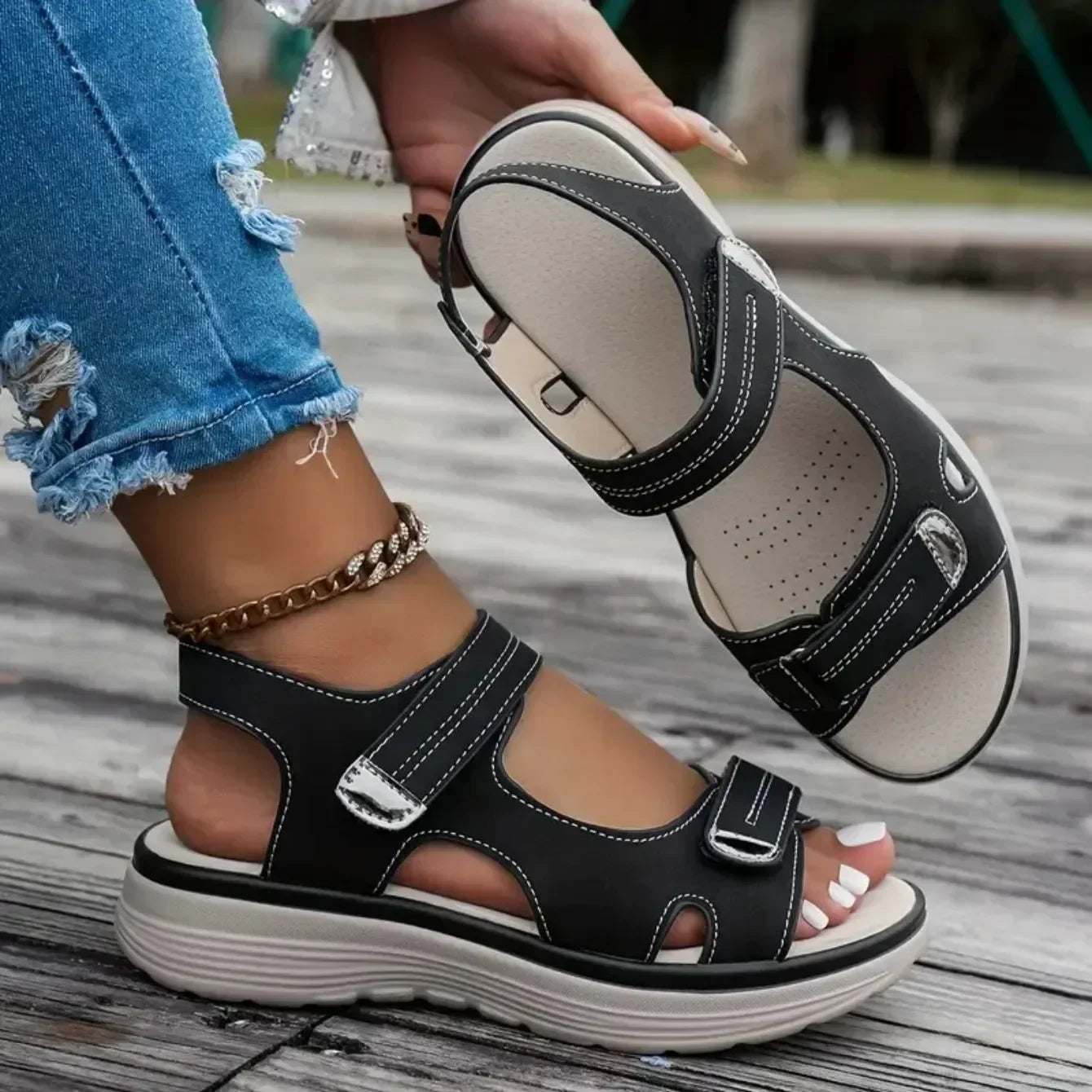 Elegant Sporty Wedge Sandals