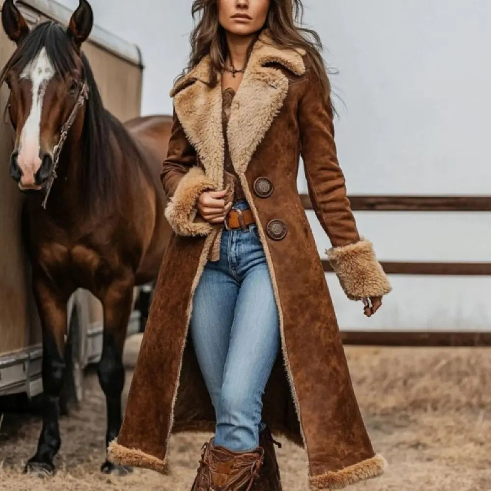 Women’s Denim Western Coat — Retro Winter Jacket