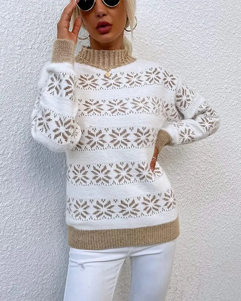 Cozy Half Turtleneck Snow Sweater