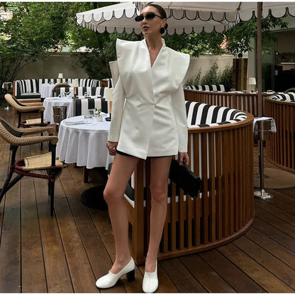 Sleek Poise Off-Shoulder Blazer
