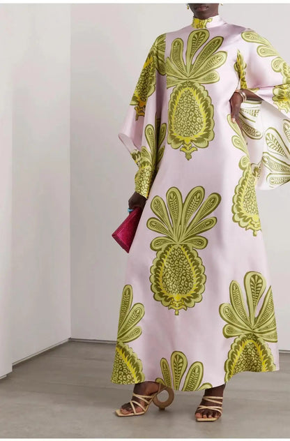 Vintage Muse Printed Maxi Dress