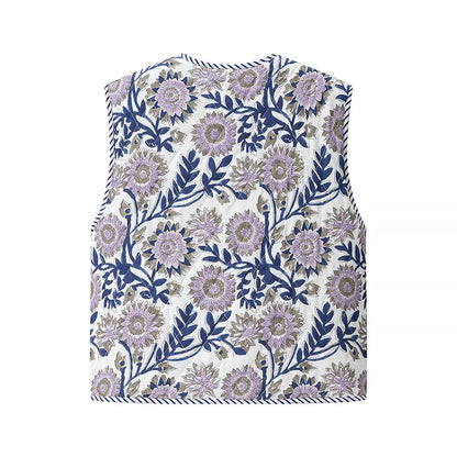 Chic Contrast Lace-Up Crop Vest