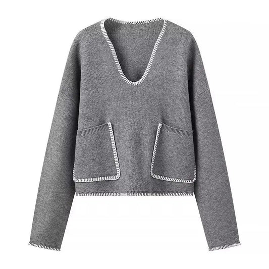 Retro Ease V-Neck Knit Jumper