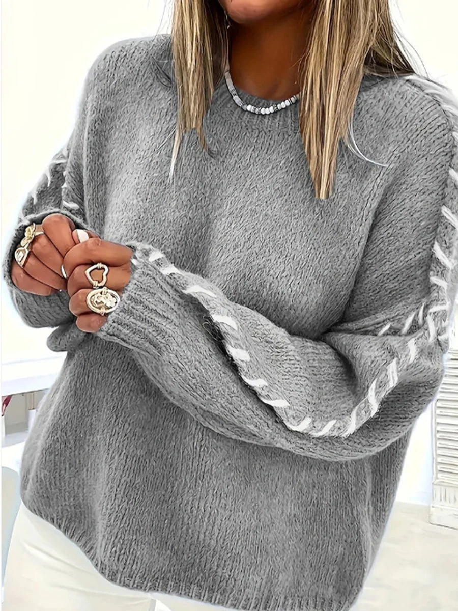 Vintage Elegance Casual Knit Sweater