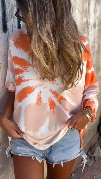 Tie-Dye Crew Neck Summer Top