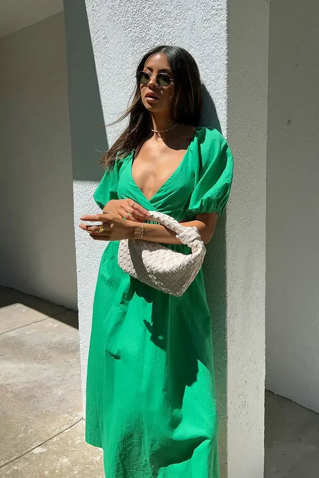 Sweet Bloom Puff Sleeve Dress