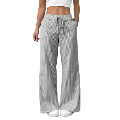 Striped Wide Leg High Waist Pants