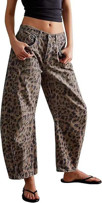 Leopard Print High Waist Jeans