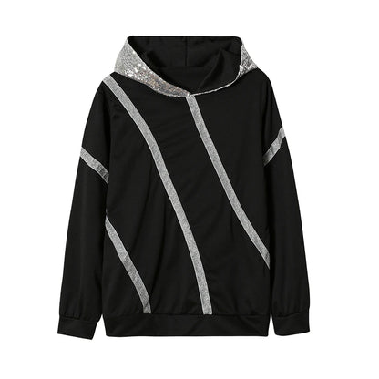 Winter Pop Hot Sequins Printed Loose Hoodie Woman