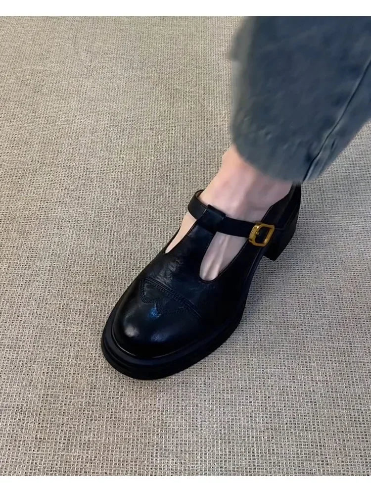 British Style Chunky Heel Mary Janes