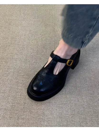 British Style Chunky Heel Mary Janes