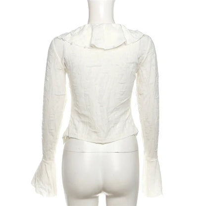 Ruffle Charm Irregular Street Blouse