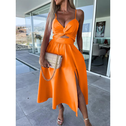 Backless V-Neck Camis Dress