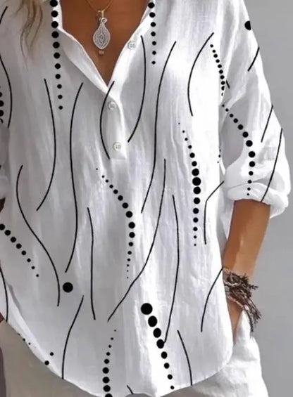 Bloom Verse Printed Lapel Top