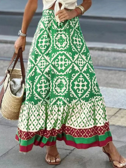 Sunlit Charm Bohemian Maxi Skirt