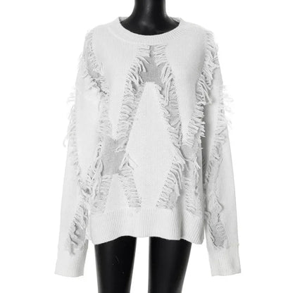 Chic Tassel Patch Sweater